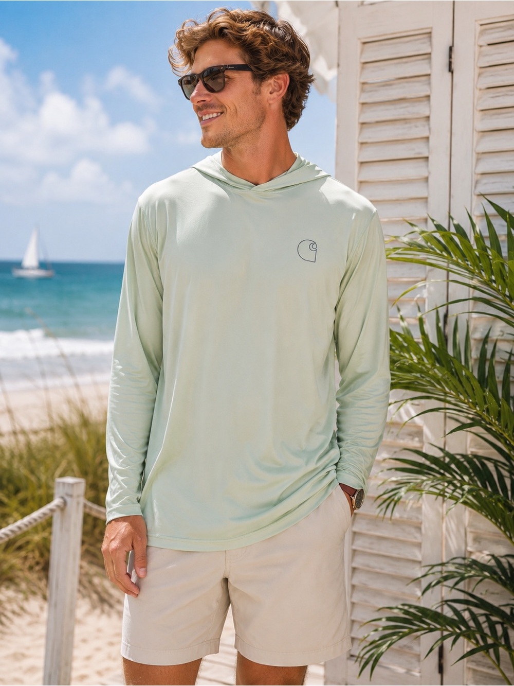 Carhartt Force Sun Defender Hoodie Shirt 3XL Tall UPF 50 Relaxed NWT Mint
